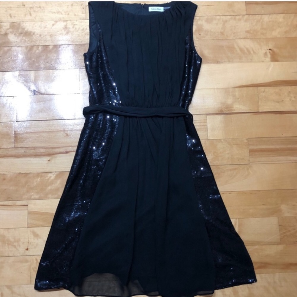 Calvin Klein Black Sequined Dress